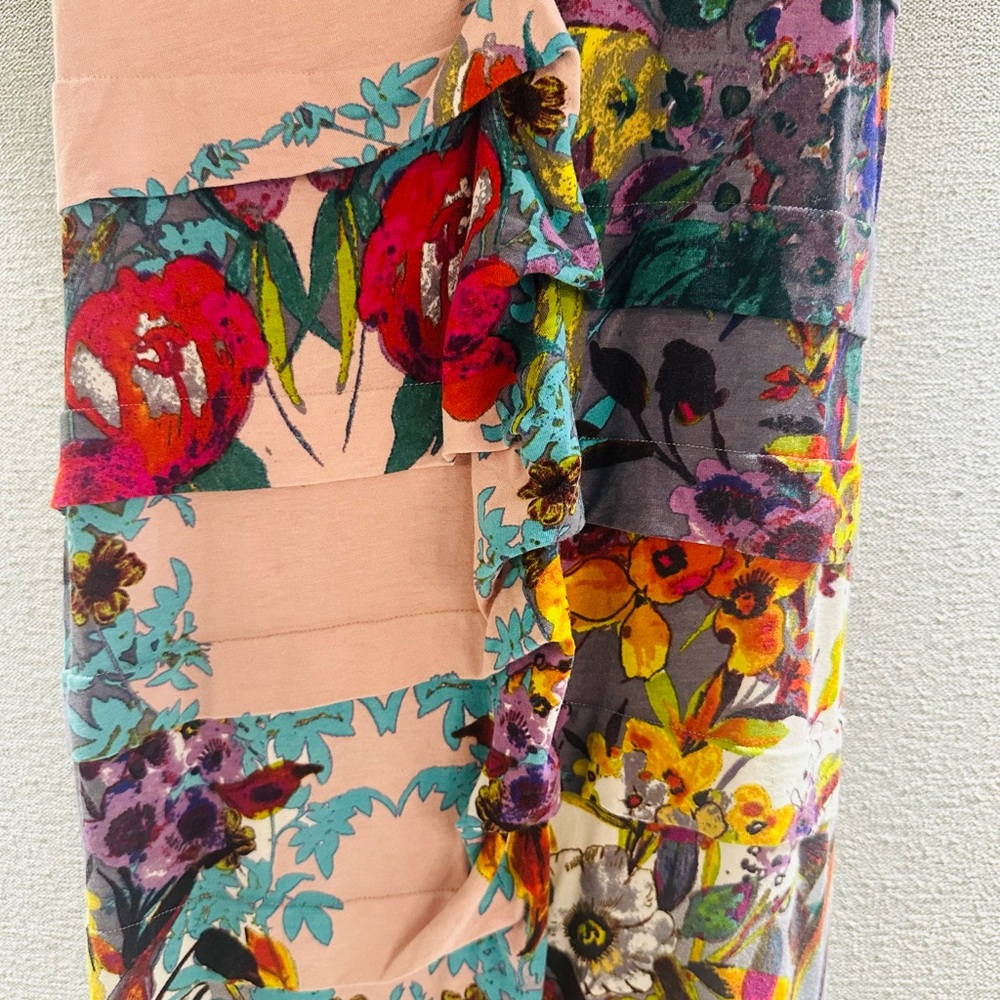 Nicole Miller Artelier 006082 Ruched Layered Tank Floral Dress - Picture 3 of 7